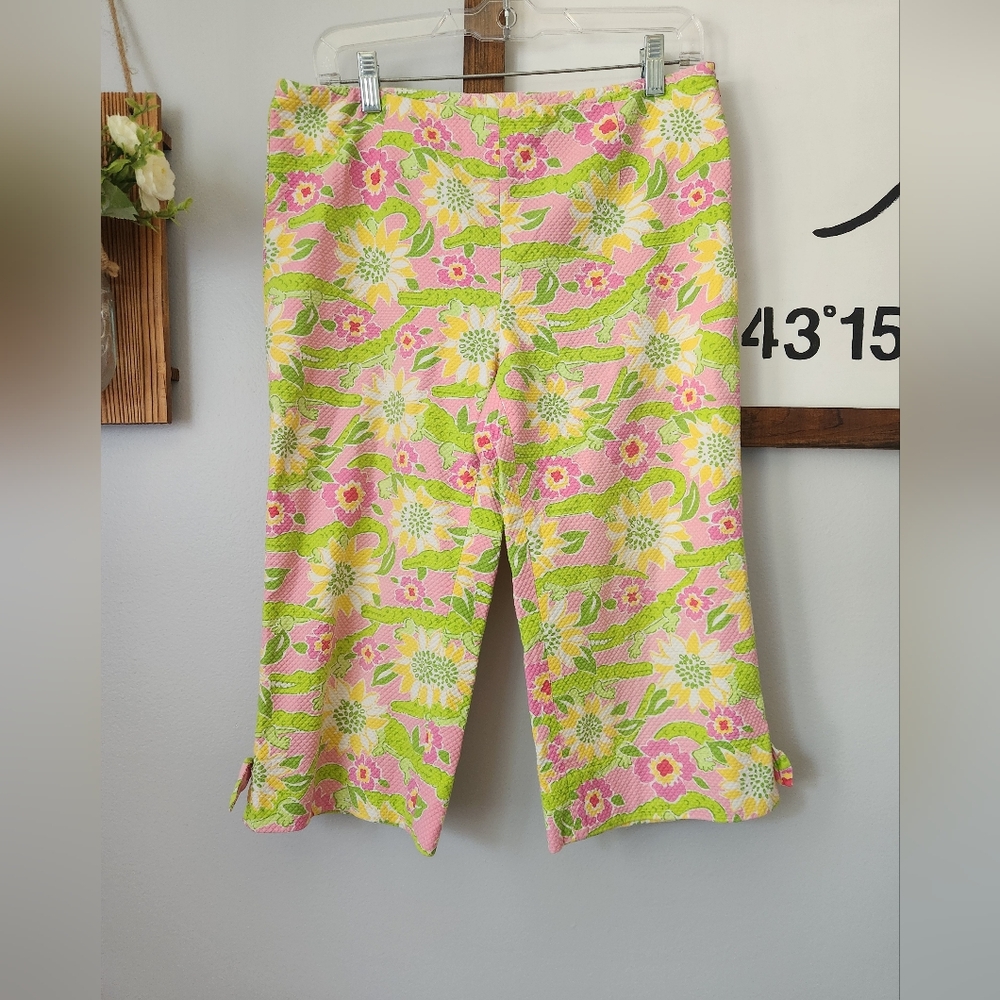 4 For $40 Lilly Pulitzer Women's Alligator Croc Monsieur Capri Size 8